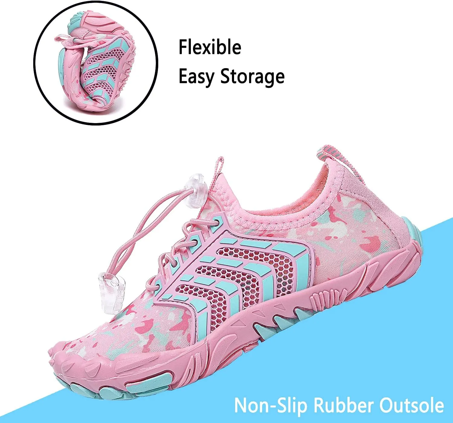 Quickshark Kids Water Shoes Boys Girls Barefoot Aqua Socks Outdoor Indoor Quick Dry Sandals Lightweight Slip On Walking Sneakers for Beach Pool Swim (Little Kid/Big Kid)