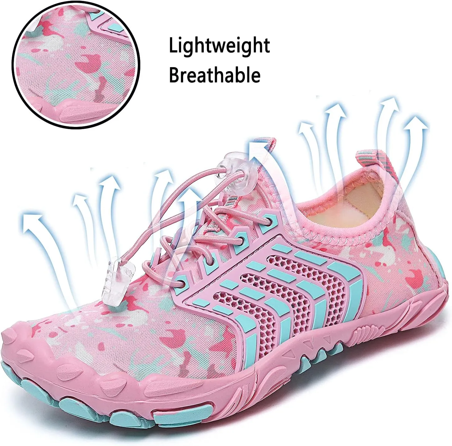 Quickshark Kids Water Shoes Boys Girls Barefoot Aqua Socks Outdoor Indoor Quick Dry Sandals Lightweight Slip On Walking Sneakers for Beach Pool Swim (Little Kid/Big Kid)