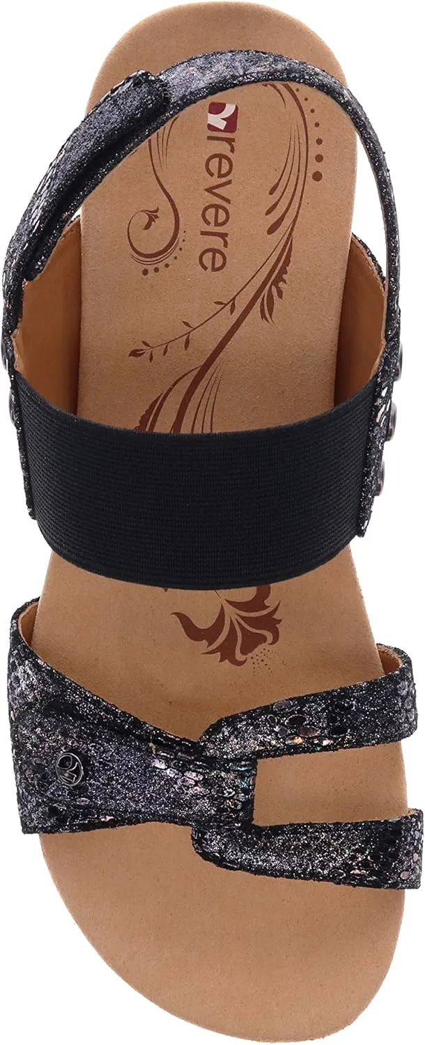 R Revere evere Tahiti Women's Wedge Sandals - Sporty Elegance with Arch Support and Adjustable Fit