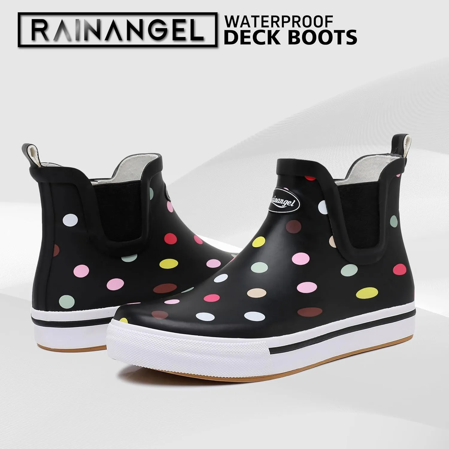Rain Boots for Women and Men,Unisex Ankle Rain Shoes Anti-Slipping Rainboots with Comfortable Lightweight Garden Rubber Rain Boot and Outdoor Work Shoes,Waterproof Fishing Deck Boots
