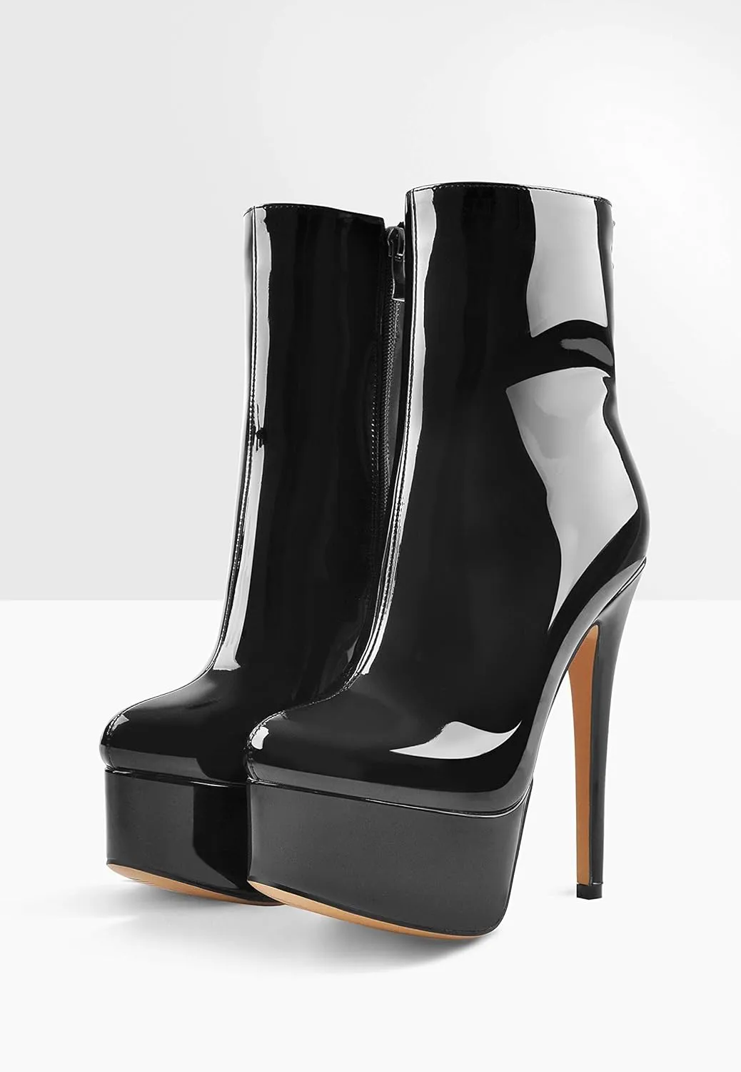 richealnini Women's Peep Toe Platform Stiletto High Heel Ankle Boots