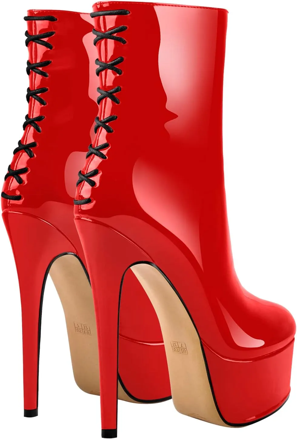 richealnini Women's Peep Toe Platform Stiletto High Heel Ankle Boots