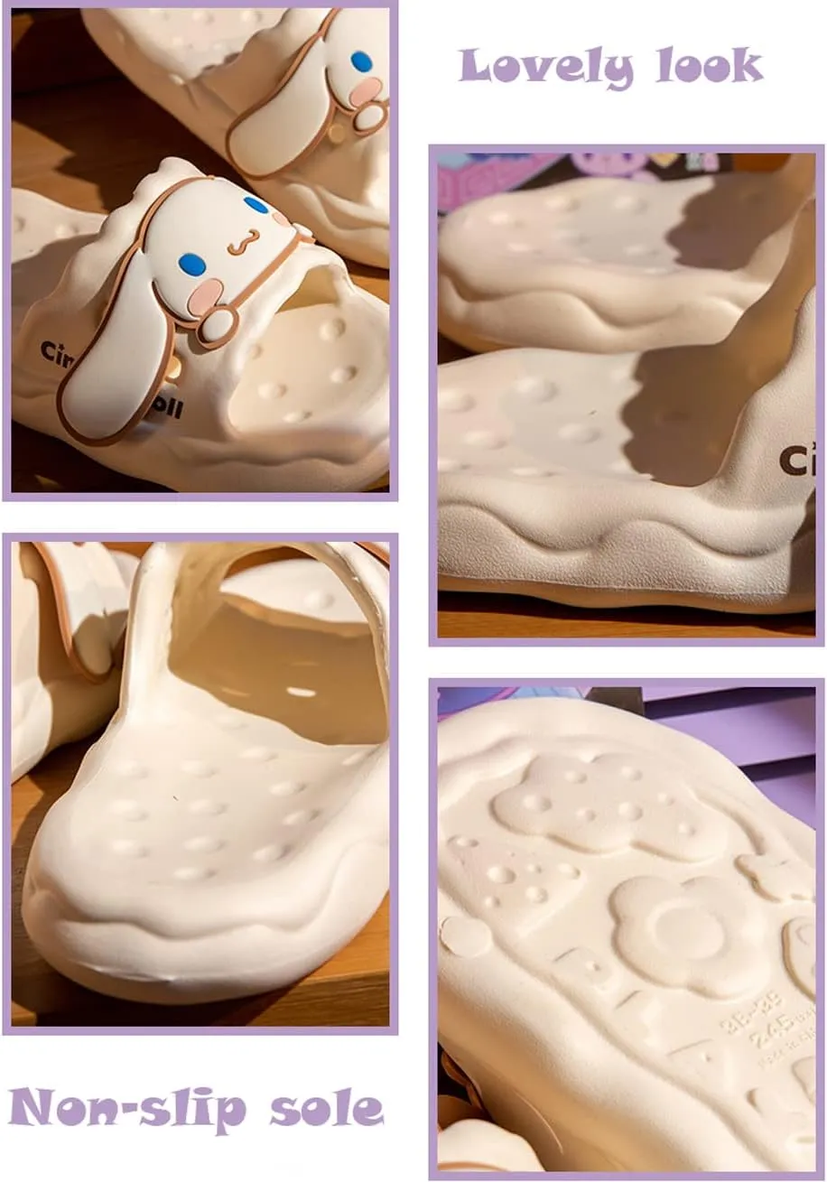 Roffatide Anime Cinnamoroll My Melody Kuromi Slides for Girls House Slides Non-Slip Bathroom Shower Sandals Rubber Slippers