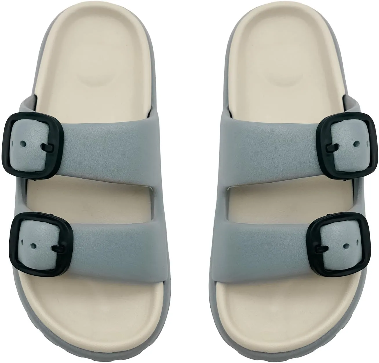 rosyclo Cloud Sandals for Women and Men, Pillow House Slippers Shower Shoes Bathroom Indoor Outdoor Slide Sandals, Buckle Adjustable, Ultimate Comfort, Lightweight, Thick Sole, Non-Slip