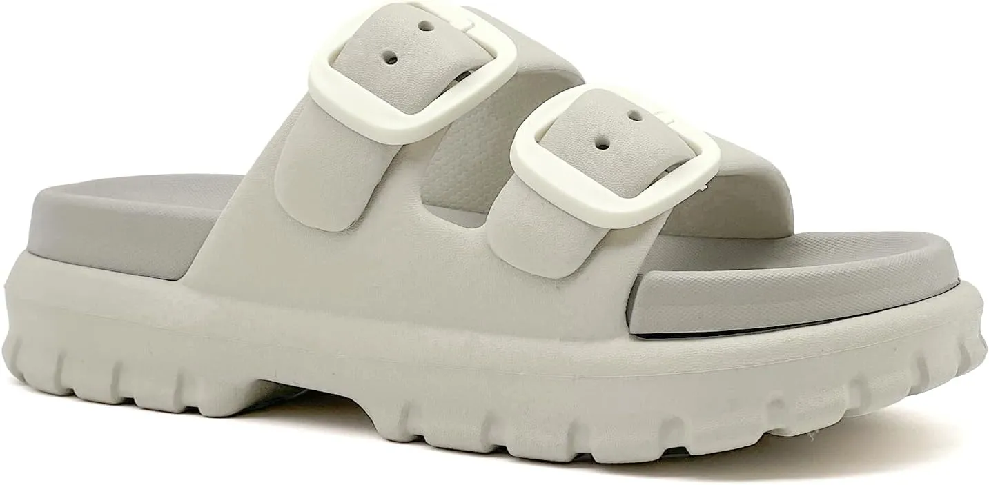 rosyclo Cloud Sandals for Women and Men, Pillow House Slippers Shower Shoes Bathroom Indoor Outdoor Slide Sandals, Buckle Adjustable, Ultimate Comfort, Lightweight, Thick Sole, Non-Slip