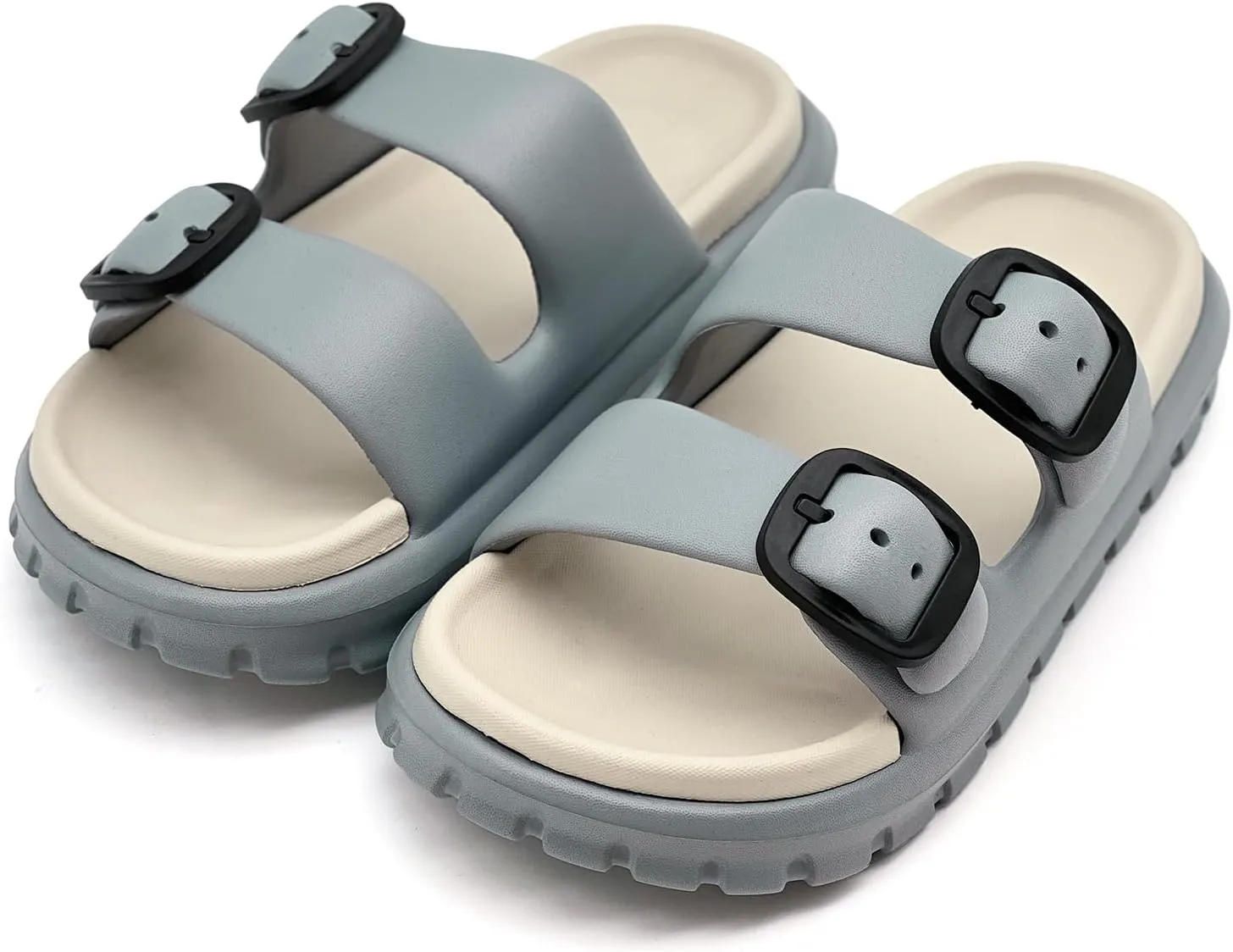 rosyclo Cloud Sandals for Women and Men, Pillow House Slippers Shower Shoes Bathroom Indoor Outdoor Slide Sandals, Buckle Adjustable, Ultimate Comfort, Lightweight, Thick Sole, Non-Slip