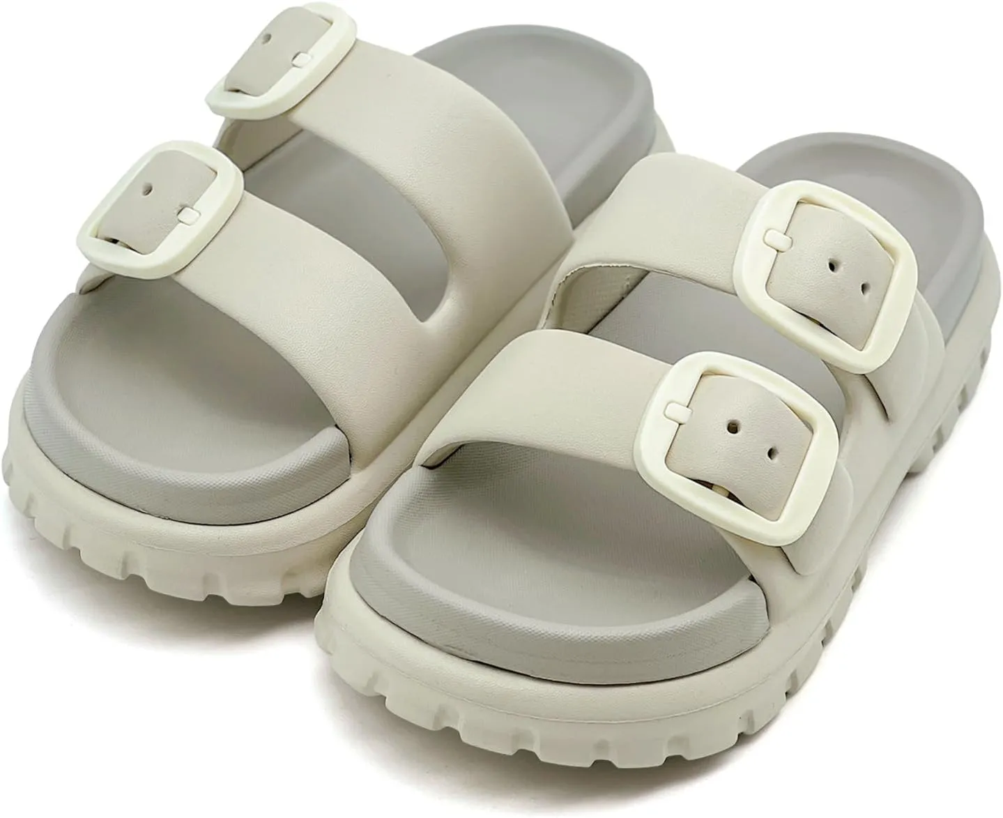 rosyclo Cloud Sandals for Women and Men, Pillow House Slippers Shower Shoes Bathroom Indoor Outdoor Slide Sandals, Buckle Adjustable, Ultimate Comfort, Lightweight, Thick Sole, Non-Slip