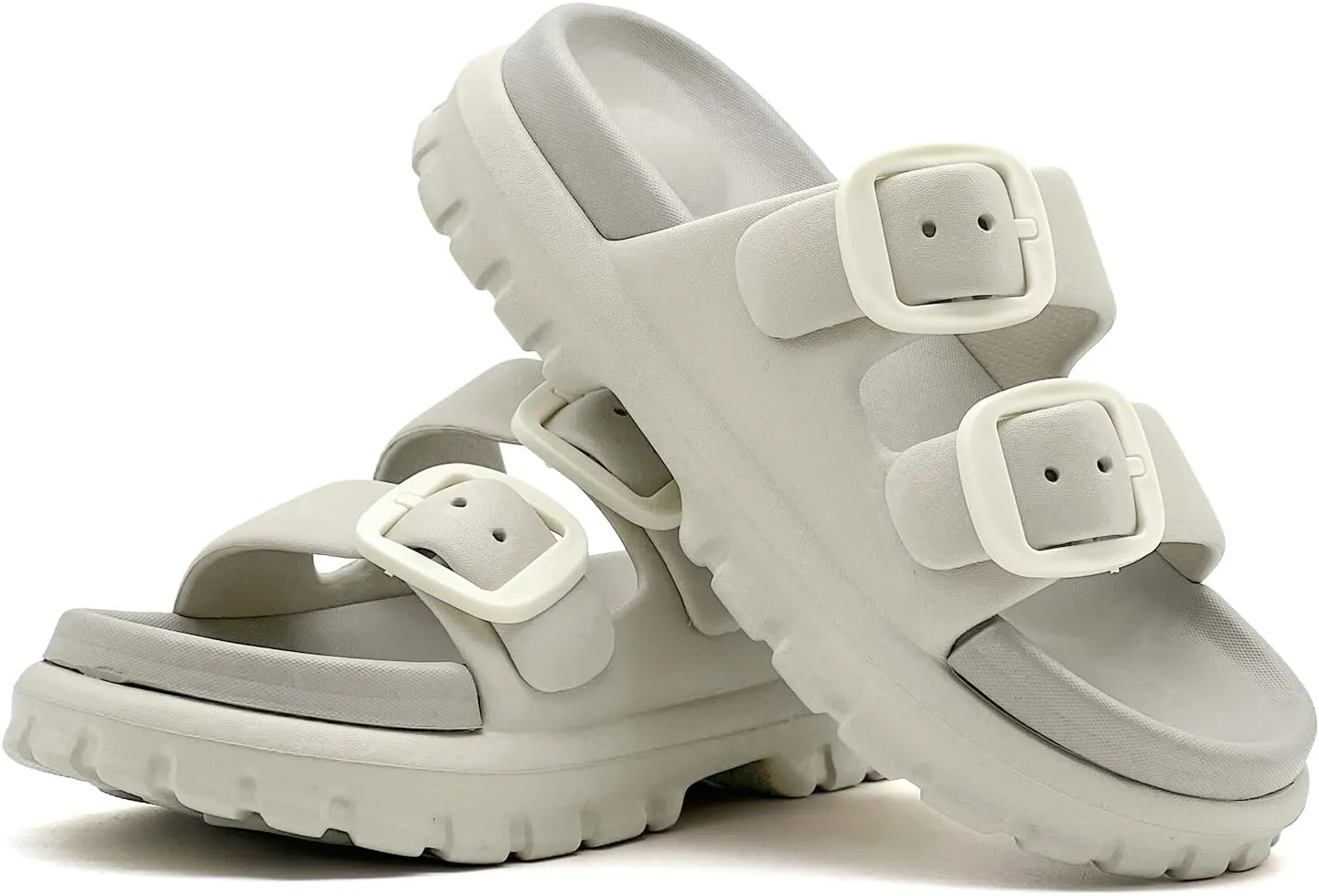 rosyclo Cloud Sandals for Women and Men, Pillow House Slippers Shower Shoes Bathroom Indoor Outdoor Slide Sandals, Buckle Adjustable, Ultimate Comfort, Lightweight, Thick Sole, Non-Slip