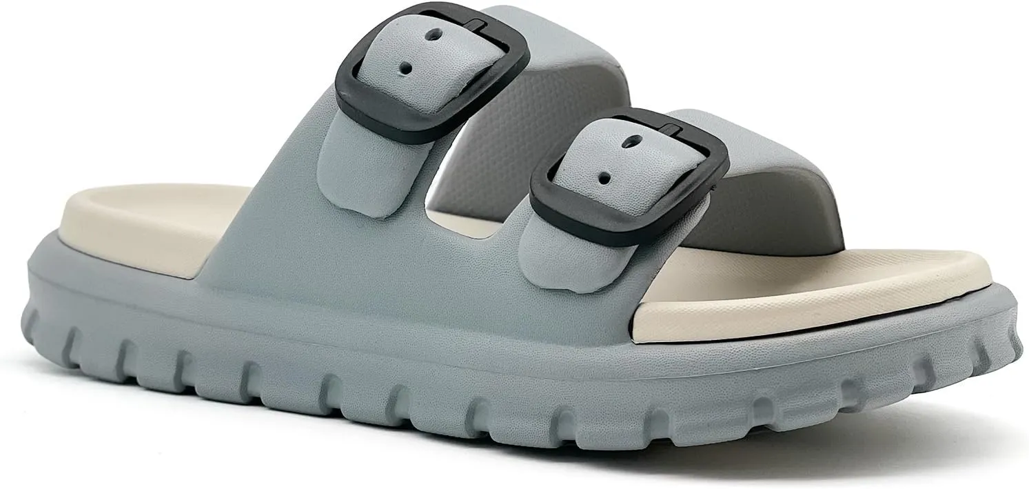 rosyclo Cloud Sandals for Women and Men, Pillow House Slippers Shower Shoes Bathroom Indoor Outdoor Slide Sandals, Buckle Adjustable, Ultimate Comfort, Lightweight, Thick Sole, Non-Slip