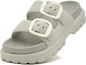 rosyclo Cloud Sandals for Women and Men, Pillow House Slippers Shower Shoes Bathroom Indoor Outdoor Slide Sandals, Buckle Adjustable, Ultimate Comfort, Lightweight, Thick Sole, Non-Slip