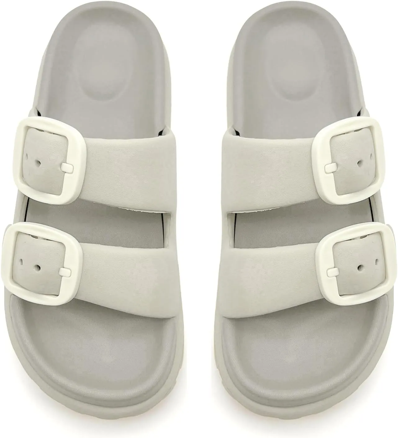 rosyclo Cloud Sandals for Women and Men, Pillow House Slippers Shower Shoes Bathroom Indoor Outdoor Slide Sandals, Buckle Adjustable, Ultimate Comfort, Lightweight, Thick Sole, Non-Slip