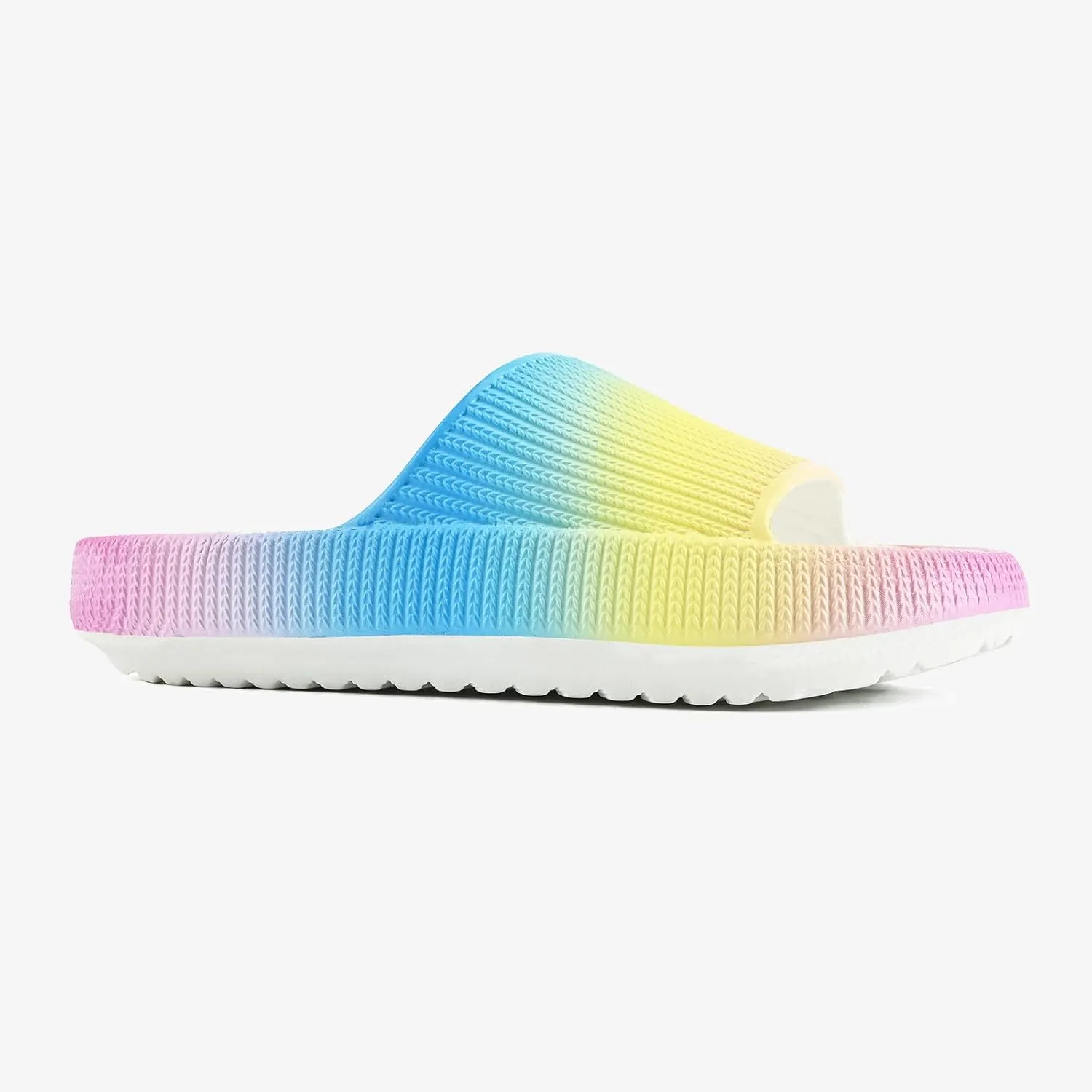 rosyclo Cloud Slides for Kids, Toddler Pillow Slippers Shower Bathroom Non-Slip Open Toe Super Soft Comfy Thick Sole Cozy Boys Girls Home House Cloud Cushion Slide Sandals for Indoor Outdoor Shoes