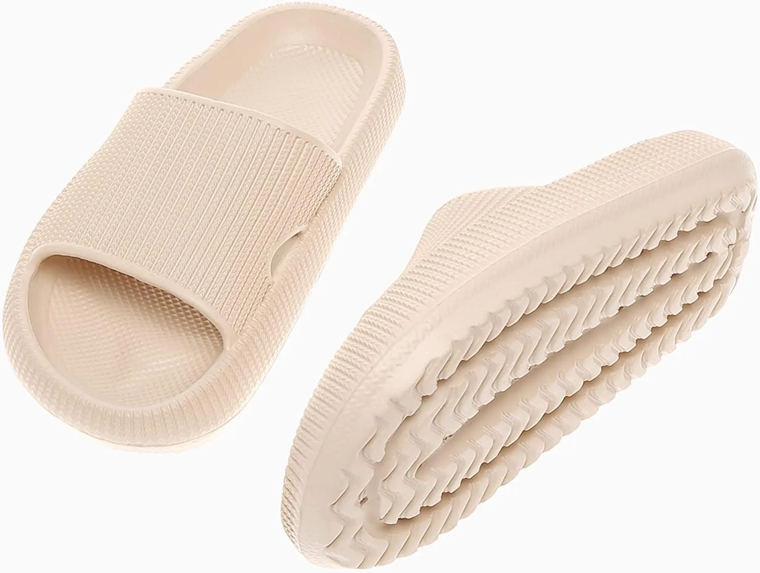 rosyclo Cloud Slides for Kids, Toddler Pillow Slippers Shower Bathroom Non-Slip Open Toe Super Soft Comfy Thick Sole Cozy Boys Girls Home House Cloud Cushion Slide Sandals for Indoor Outdoor Shoes