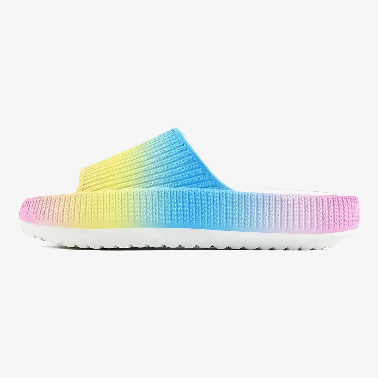 rosyclo Cloud Slides for Kids, Toddler Pillow Slippers Shower Bathroom Non-Slip Open Toe Super Soft Comfy Thick Sole Cozy Boys Girls Home House Cloud Cushion Slide Sandals for Indoor Outdoor Shoes