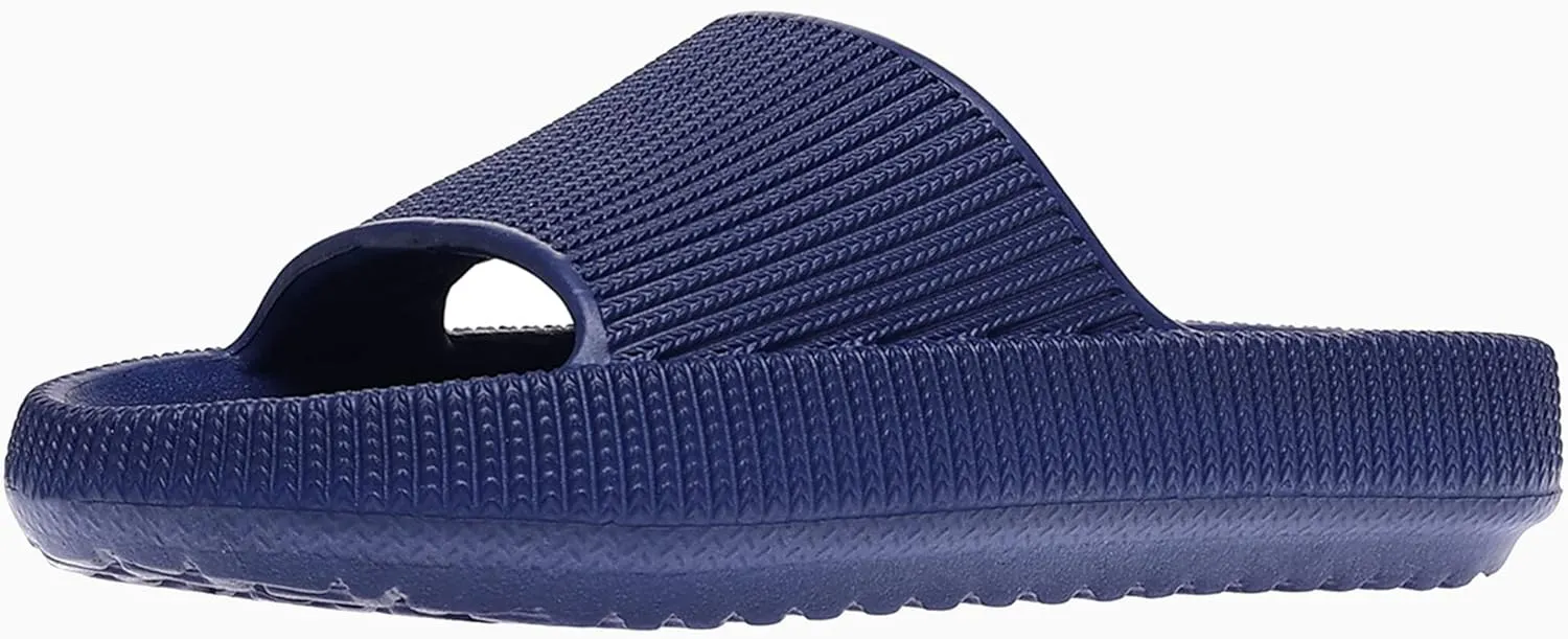 rosyclo Cloud Slides for Kids, Toddler Pillow Slippers Shower Bathroom Non-Slip Open Toe Super Soft Comfy Thick Sole Cozy Boys Girls Home House Cloud Cushion Slide Sandals for Indoor Outdoor Shoes