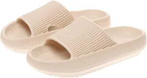 rosyclo Cloud Slides for Kids, Toddler Pillow Slippers Shower Bathroom Non-Slip Open Toe Super Soft Comfy Thick Sole Cozy Boys Girls Home House Cloud Cushion Slide Sandals for Indoor Outdoor Shoes