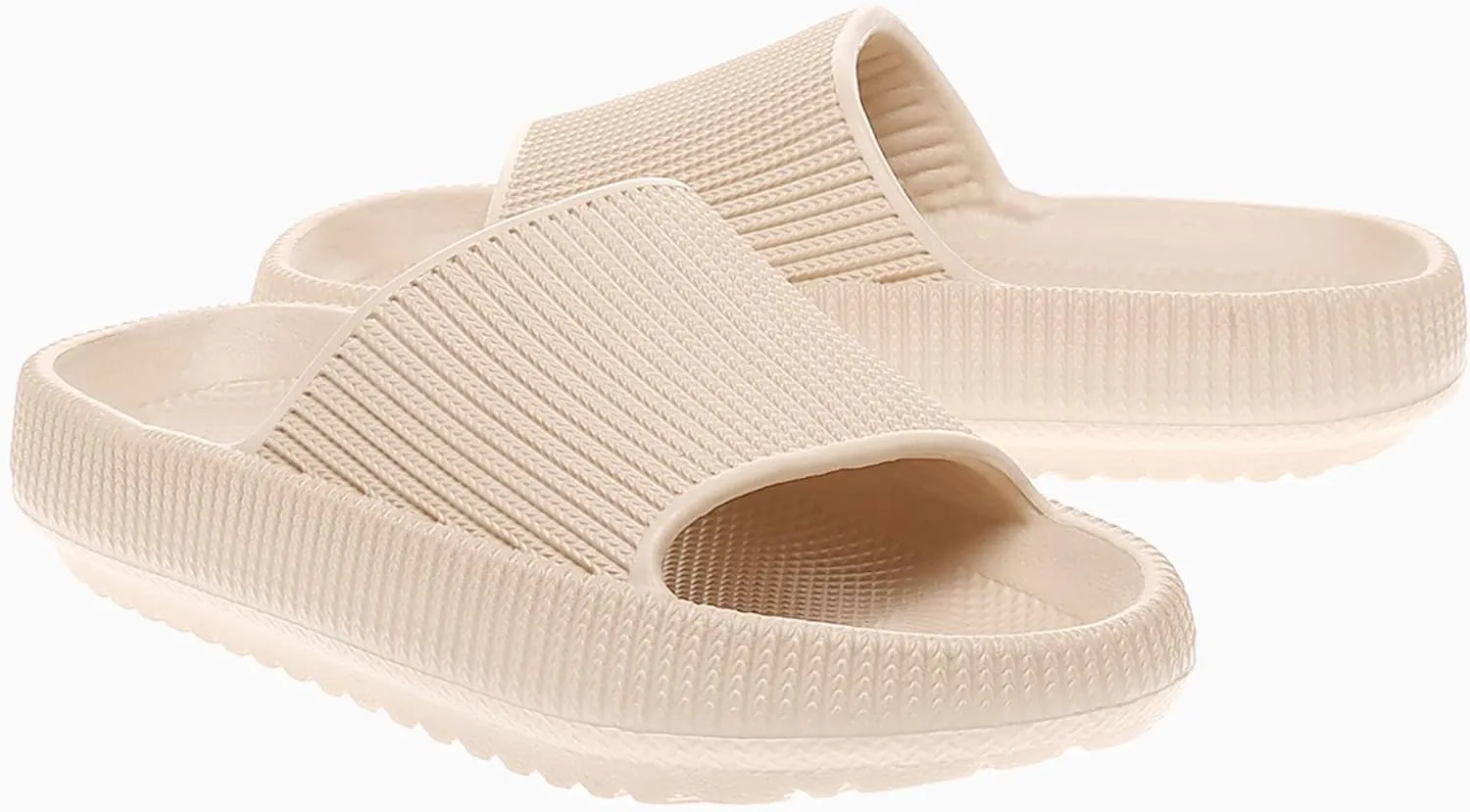 rosyclo Cloud Slides for Kids, Toddler Pillow Slippers Shower Bathroom Non-Slip Open Toe Super Soft Comfy Thick Sole Cozy Boys Girls Home House Cloud Cushion Slide Sandals for Indoor Outdoor Shoes