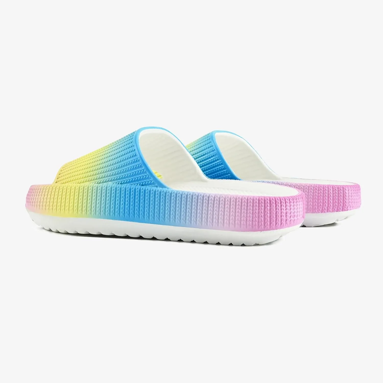 rosyclo Cloud Slides for Kids, Toddler Pillow Slippers Shower Bathroom Non-Slip Open Toe Super Soft Comfy Thick Sole Cozy Boys Girls Home House Cloud Cushion Slide Sandals for Indoor Outdoor Shoes