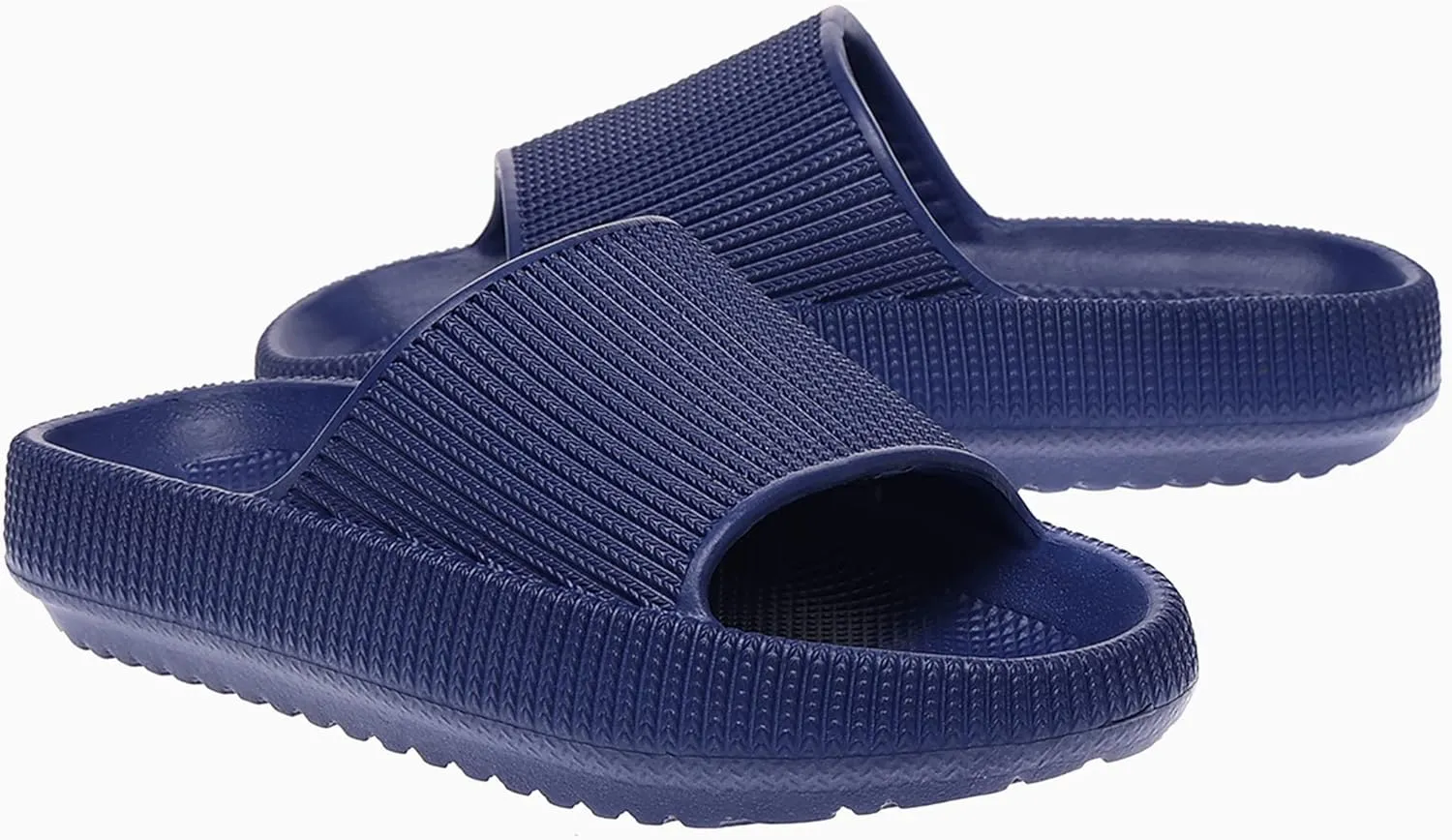 rosyclo Cloud Slides for Kids, Toddler Pillow Slippers Shower Bathroom Non-Slip Open Toe Super Soft Comfy Thick Sole Cozy Boys Girls Home House Cloud Cushion Slide Sandals for Indoor Outdoor Shoes
