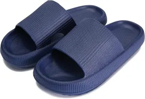 rosyclo Pillow Slippers for Women, Non-Slip Massage Foam Shower Bathroom Home Floor Thick Sole Quick Drying Cloud Cushion Womens Mens Sandals, Soft Comfortable Platform Open Toe Shoes