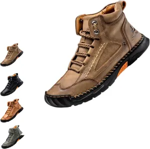 Sawbehind Men's Comfortable Handmade Leather Boots,Men'S Waterproof Handmade Boots, For Outdoor, Hiking, Travel, Sports