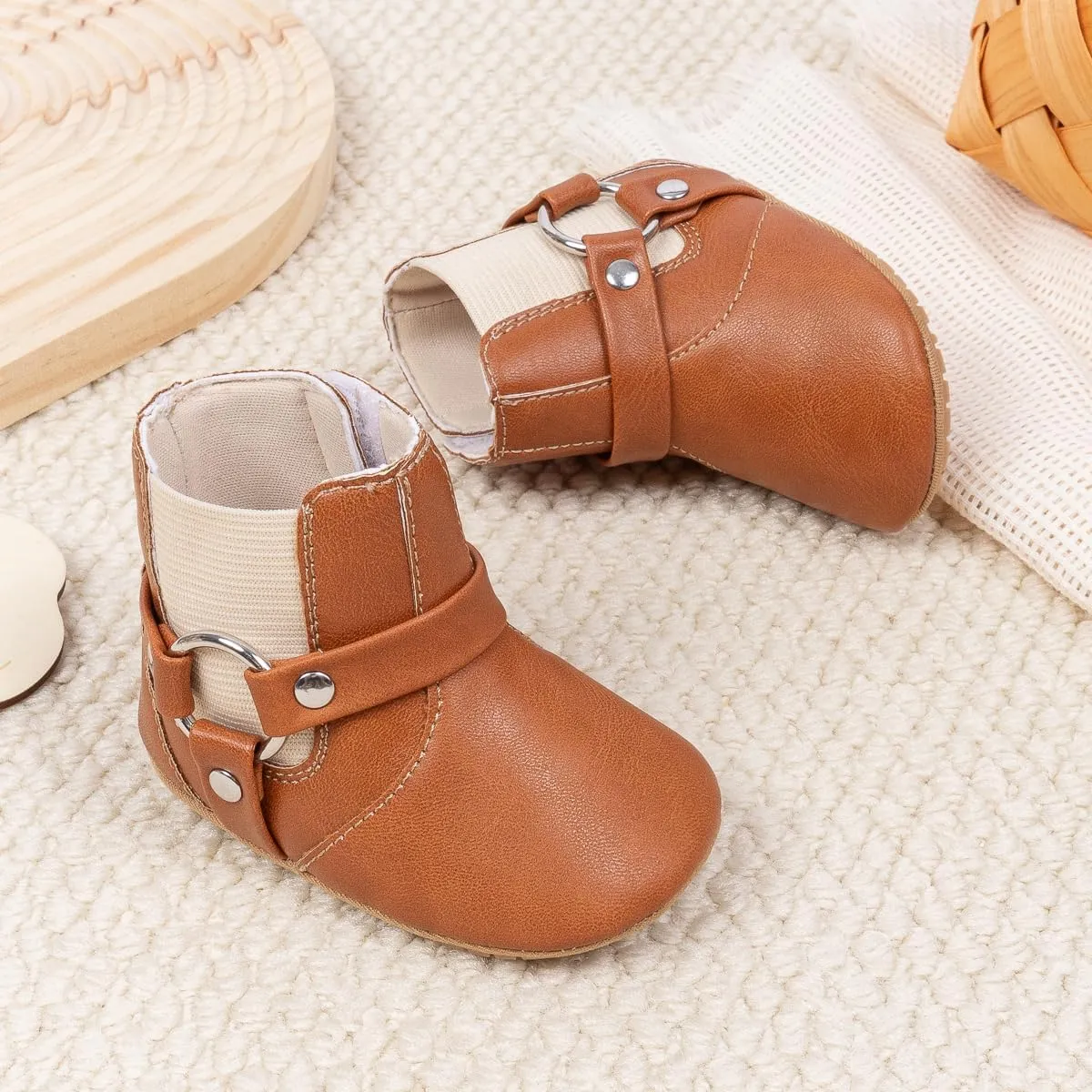 Sawimlgy Infant Baby Boys Girls Plush Winter Snow Boots Cowboy Tassels Bowknot Ankle Side Zipper Soft Sole Boots Toddler Newborn Warm First Walker Crib Outdoor Shoes
