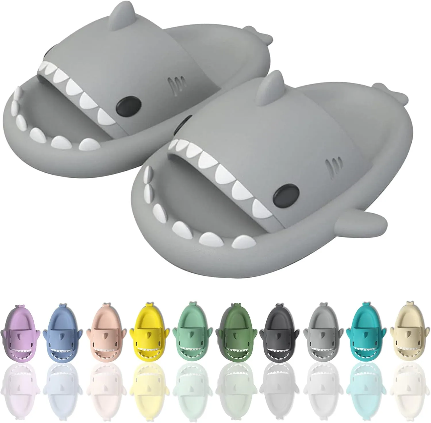 sharllen Shark Sandals Slides for Women Men Cute Novelty Cartoon Anti-Slip Open Toe Slides Summer Lightweight Shark Sandals