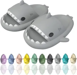 sharllen Shark Sandals Slides for Women Men Cute Novelty Cartoon Anti-Slip Open Toe Slides Summer Lightweight Shark Sandals