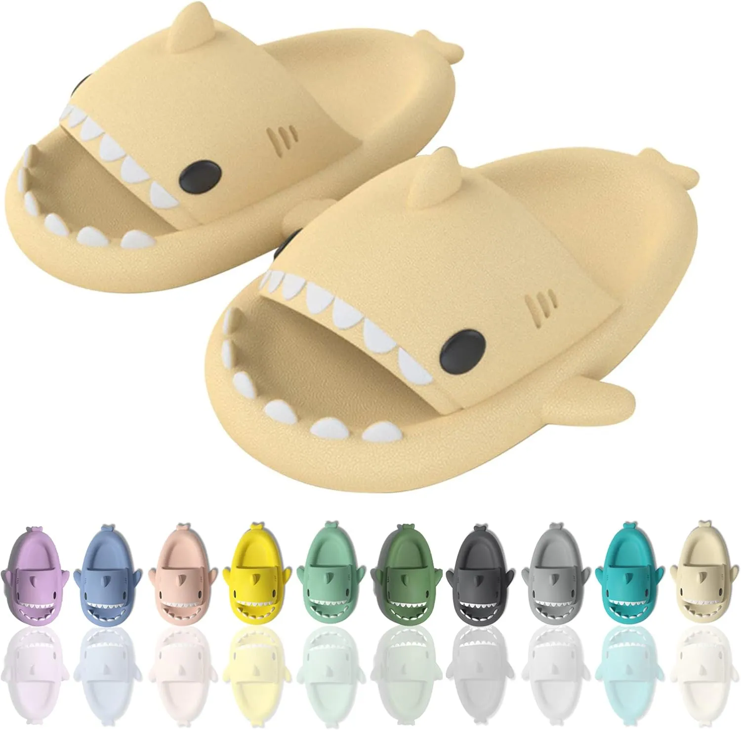 sharllen Shark Sandals Slides for Women Men Cute Novelty Cartoon Anti-Slip Open Toe Slides Summer Lightweight Shark Sandals