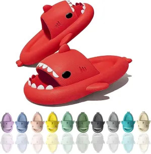 sharllen Shark Sandals Slides for Women Men Cute Novelty Cartoon Anti-Slip Open Toe Slides Summer Lightweight Shark Sandals