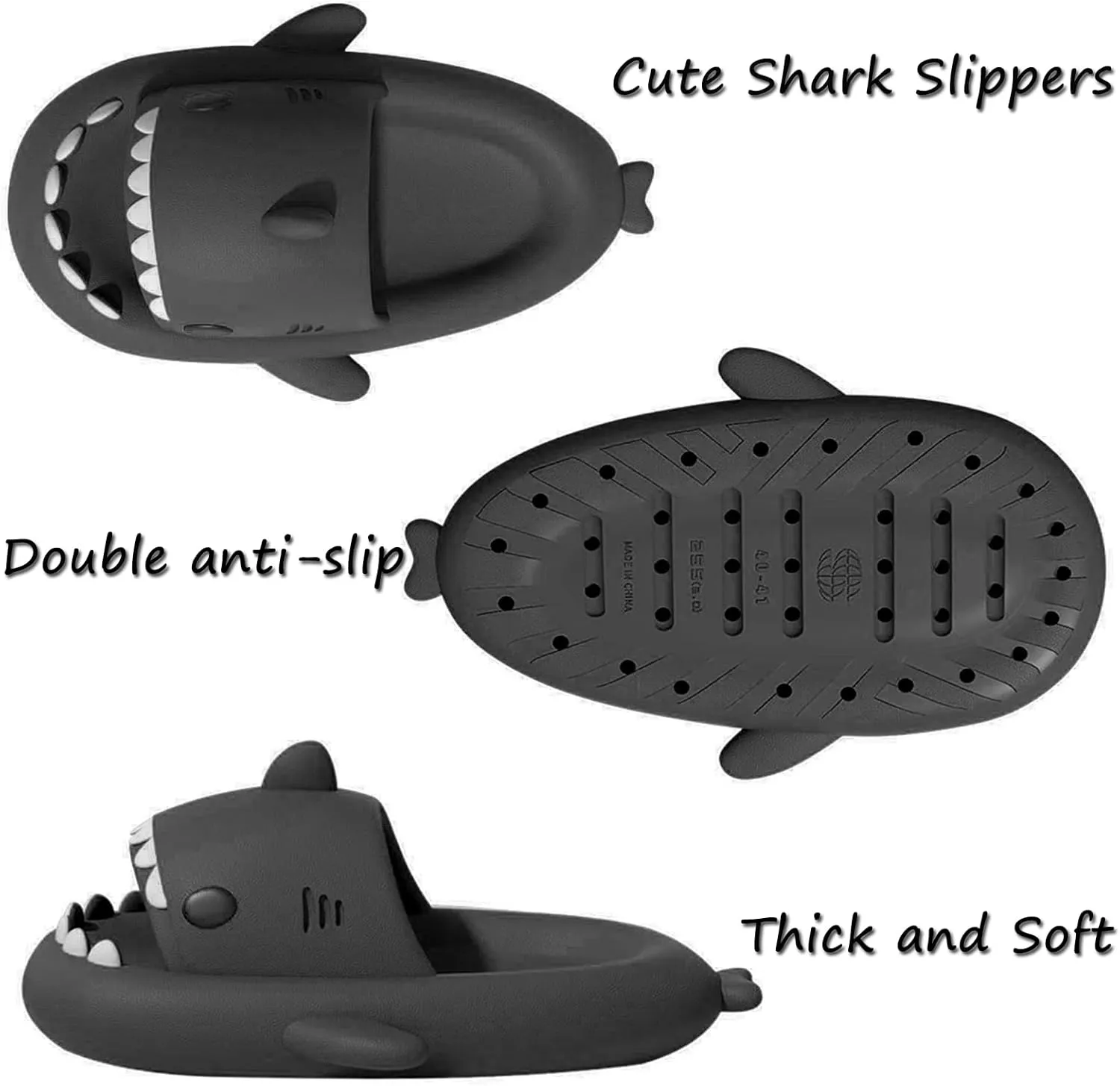 sharllen Shark Sandals Slides for Women Men Cute Novelty Cartoon Anti-Slip Open Toe Slides Summer Lightweight Shark Sandals