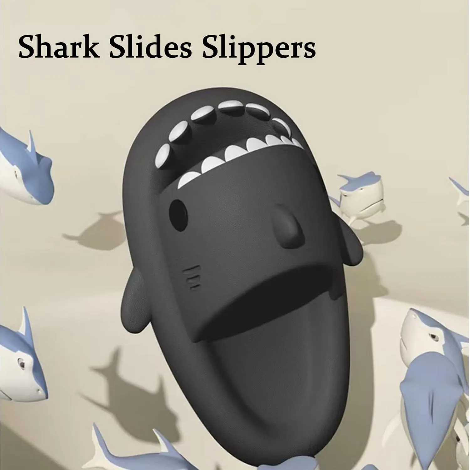 sharllen Shark Sandals Slides for Women Men Cute Novelty Cartoon Anti-Slip Open Toe Slides Summer Lightweight Shark Sandals