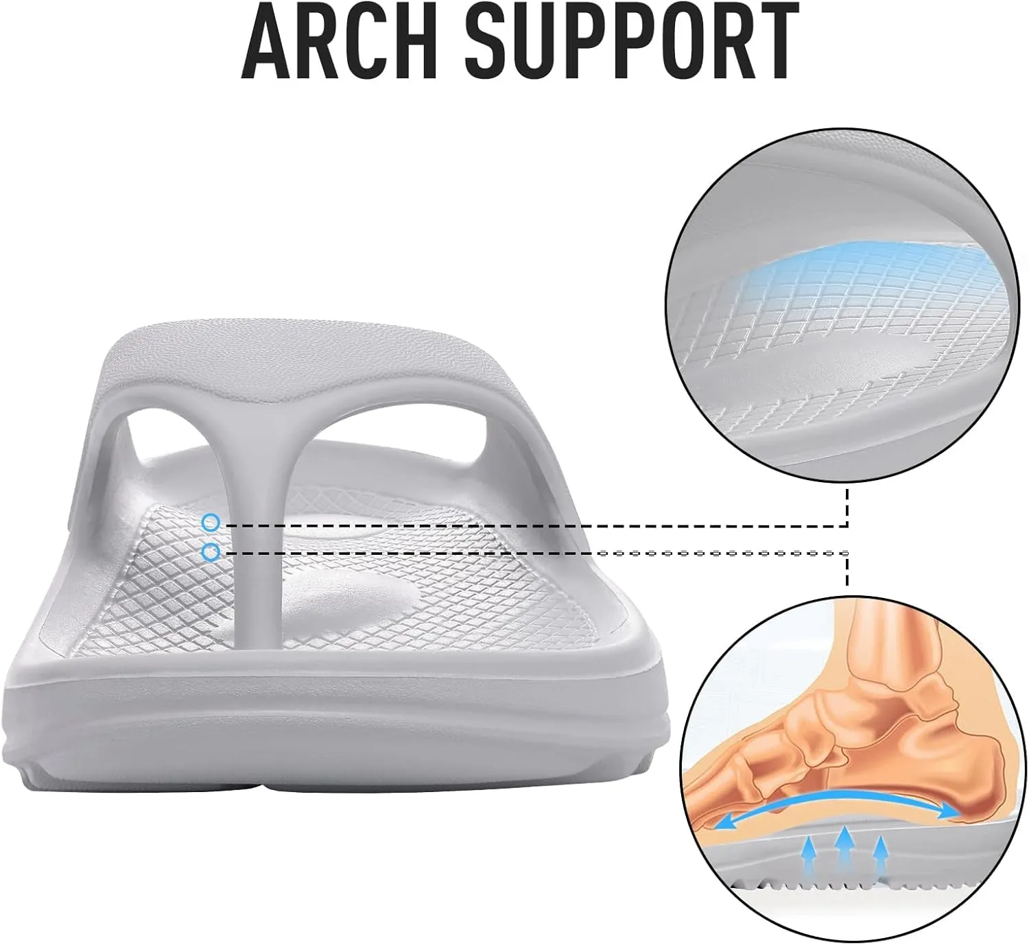 shevalues Orthopedic Sandals for Women Arch Support Recovery Flip Flops Pillow Soft Summer Beach Shoes