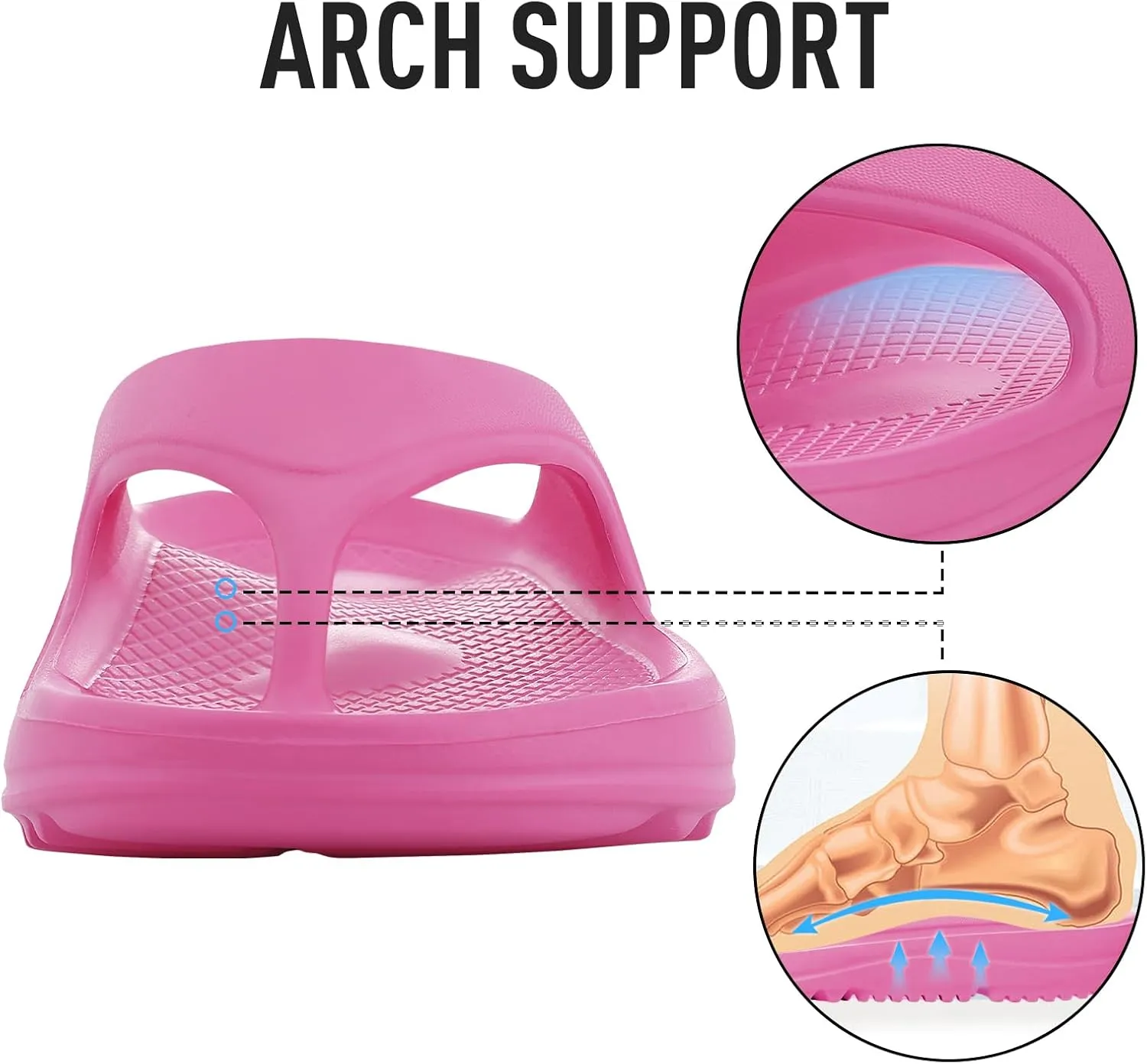 shevalues Orthopedic Sandals for Women Arch Support Recovery Flip Flops Pillow Soft Summer Beach Shoes