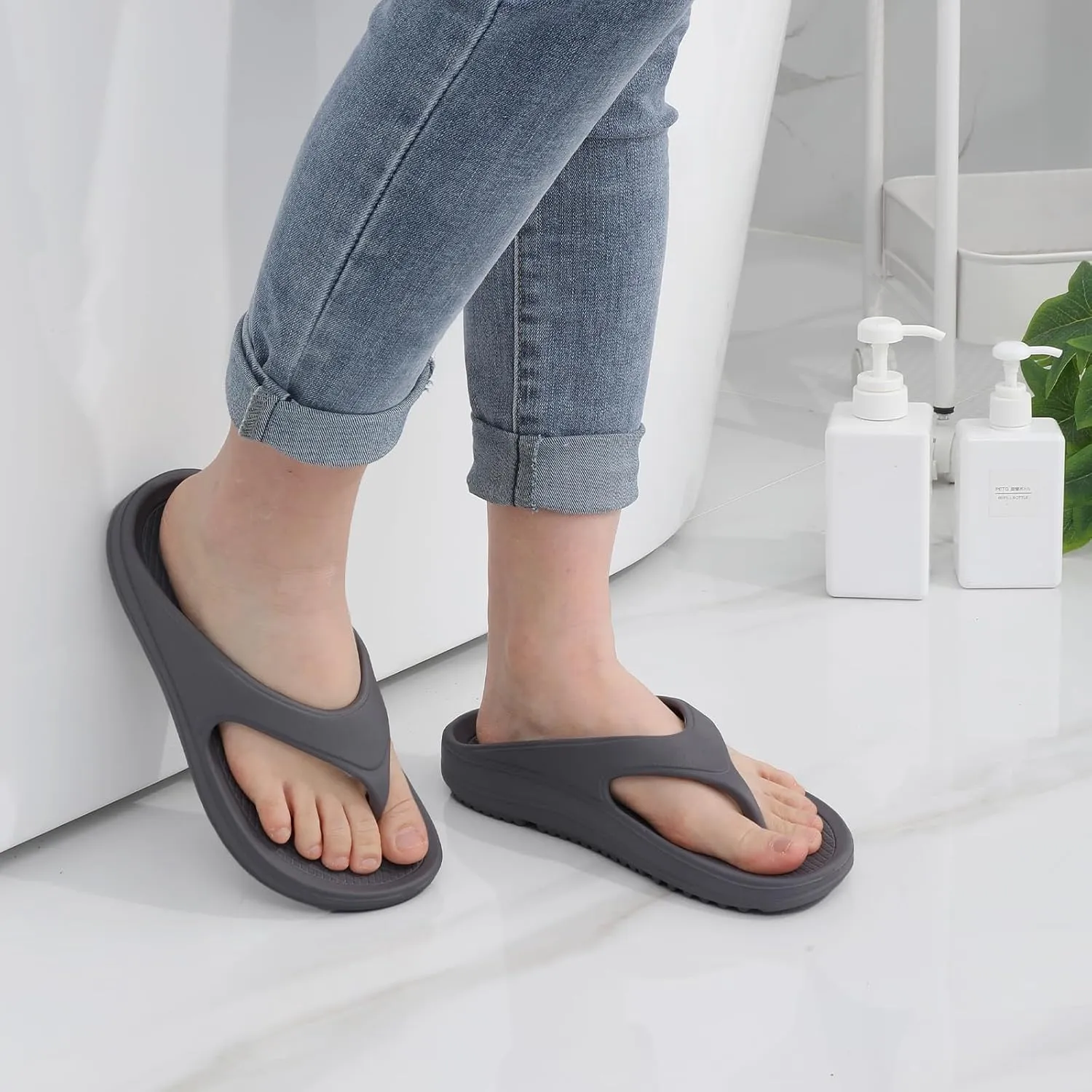 shevalues Orthopedic Sandals for Women Arch Support Recovery Flip Flops Pillow Soft Summer Beach Shoes