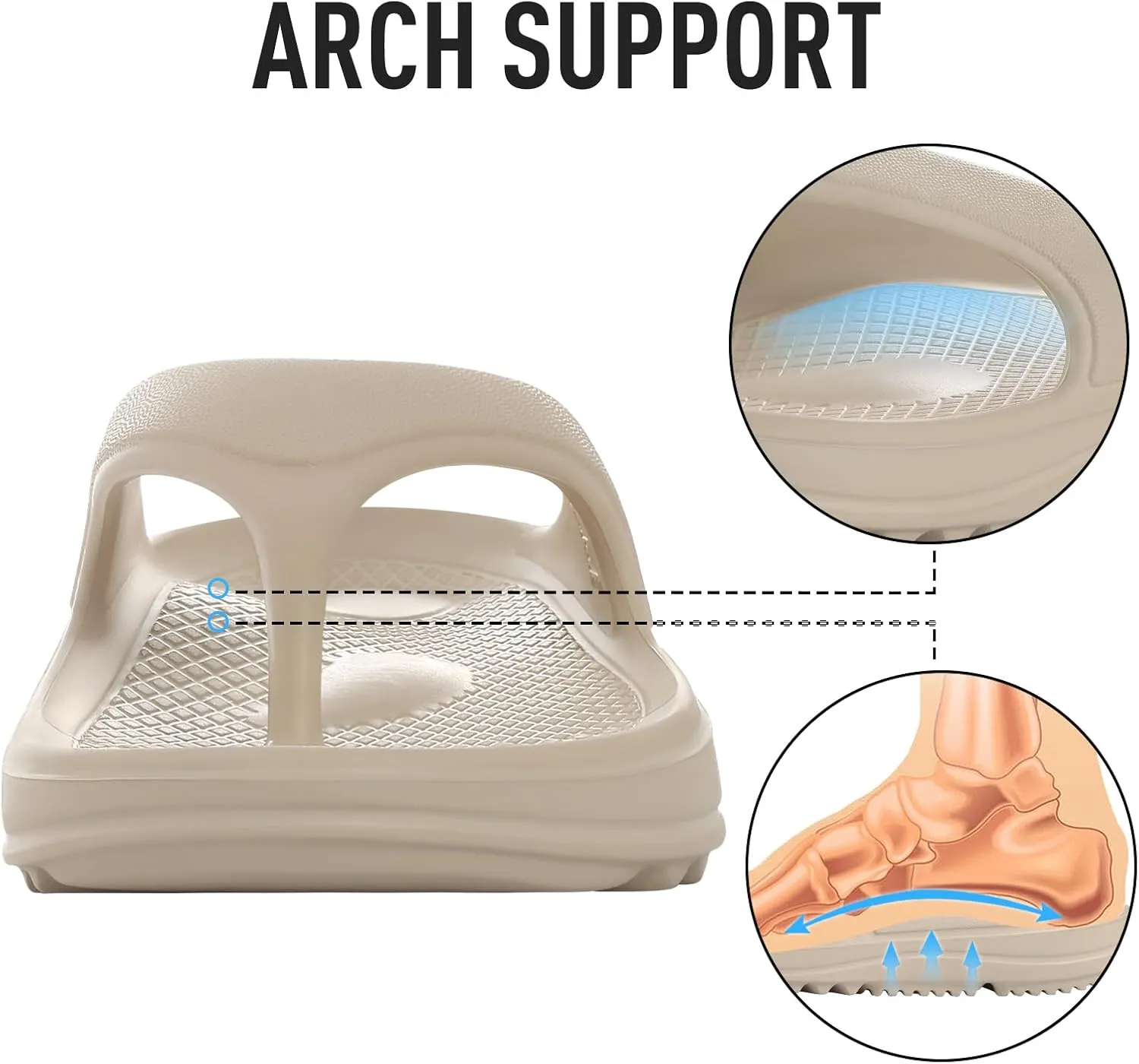 shevalues Orthopedic Sandals for Women Arch Support Recovery Flip Flops Pillow Soft Summer Beach Shoes