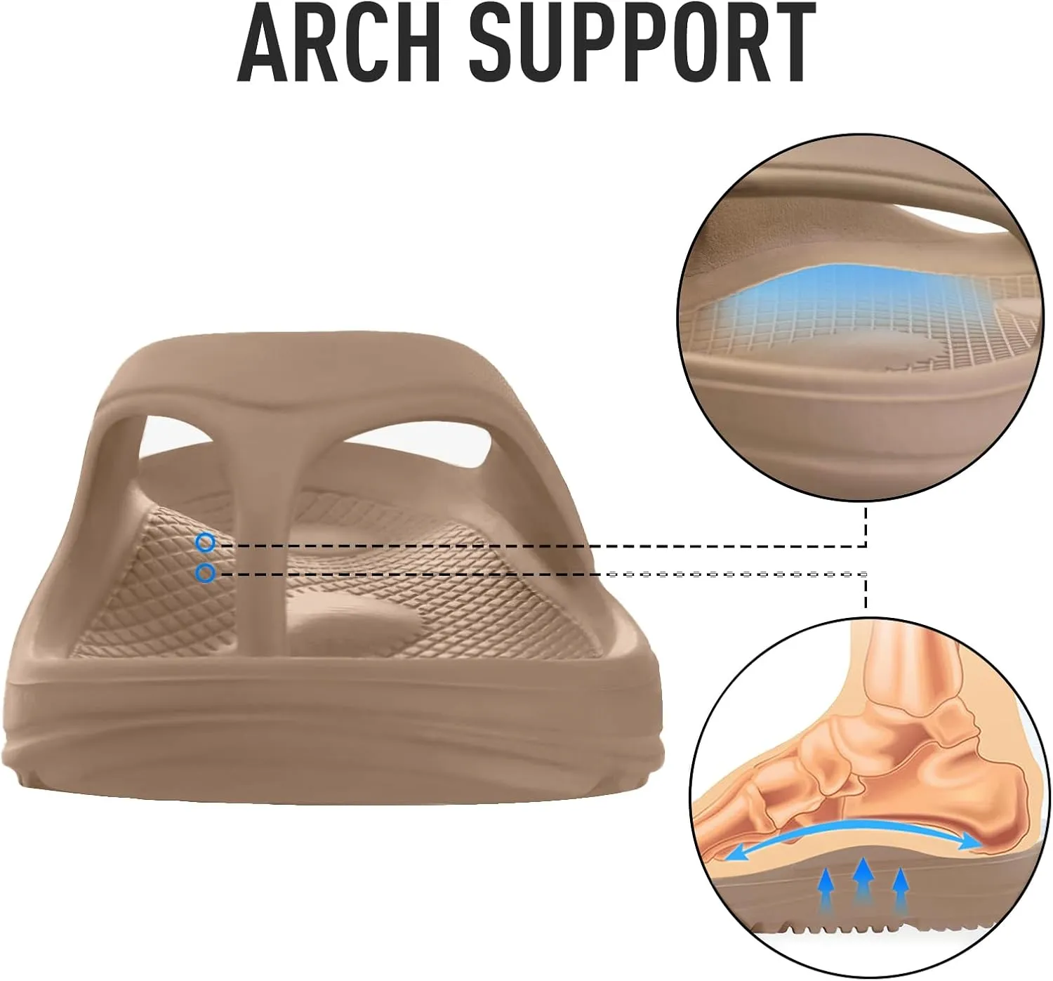 shevalues Orthopedic Sandals for Women Arch Support Recovery Flip Flops Pillow Soft Summer Beach Shoes