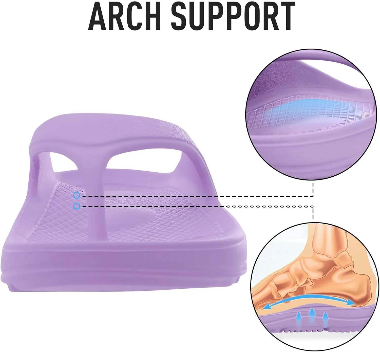 shevalues Orthopedic Sandals for Women Arch Support Recovery Flip Flops Pillow Soft Summer Beach Shoes