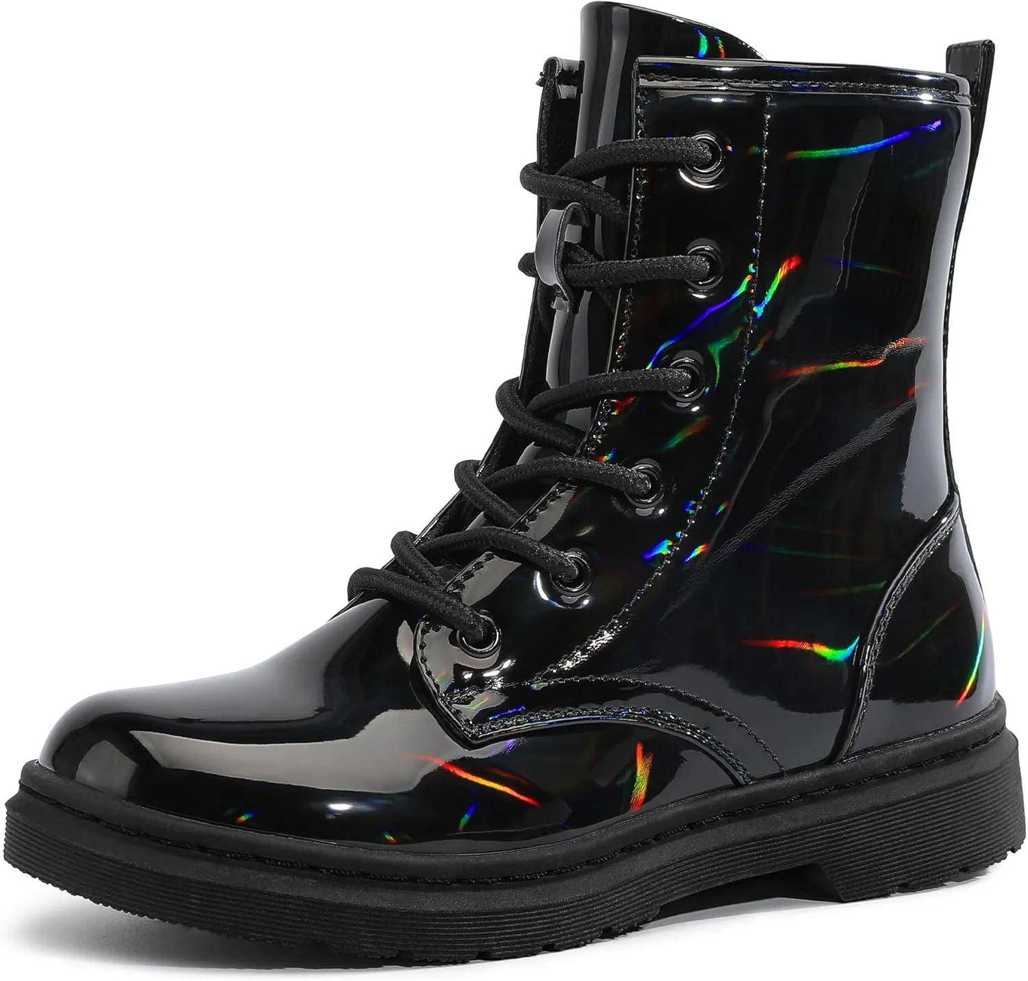 shoeslcoker Girls Ankle Boots with Side Zipper & Lace Up – Stylish Comfort Shoes with Glitter for Toddlers Little Kids & Big Kids