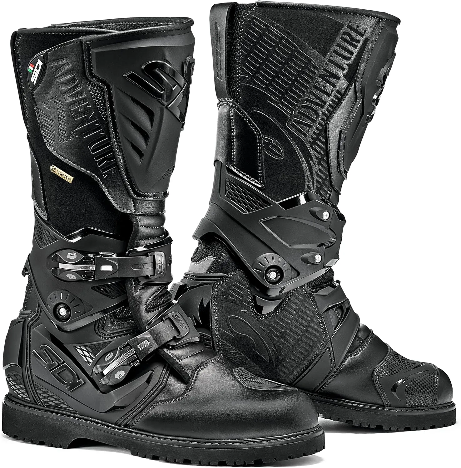 SIDI | Touring Motorcycle Boots, Professional Motocross Boots for Men ADVENTURE 2 GORE-TEX, Micro-Adjustable and Replaceable Buckles, Flex System, Velcro Strap