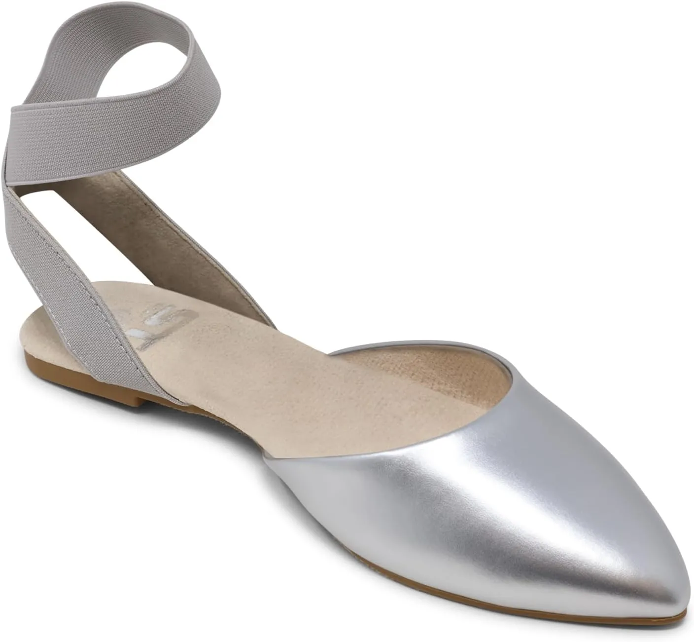 Silky Toes Foldable Flats for Women Dress Ankle Strap Shoes with Purse