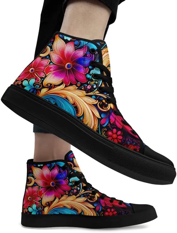Skull High Tops Canvas Shoes for Men Women Classic Lace Up Gothic Fashion Sneaker Street Casual Canvas Sneakers