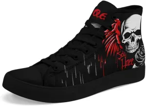 Skull High Tops Canvas Shoes for Men Women Classic Lace Up Gothic Fashion Sneaker Street Casual Canvas Sneakers
