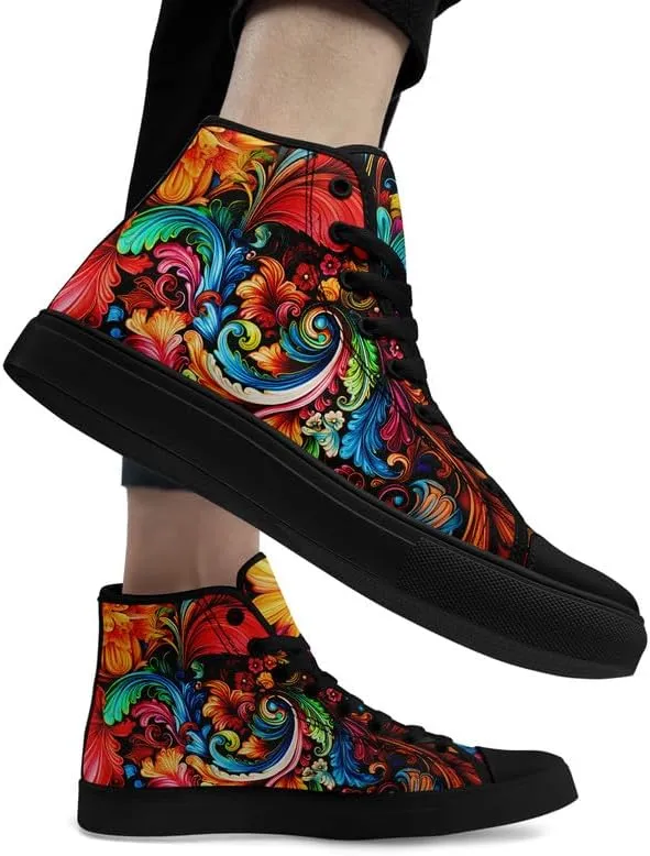Skull High Tops Canvas Shoes for Men Women Classic Lace Up Gothic Fashion Sneaker Street Casual Canvas Sneakers