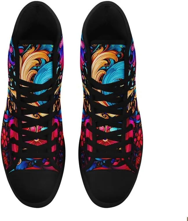 Skull High Tops Canvas Shoes for Men Women Classic Lace Up Gothic Fashion Sneaker Street Casual Canvas Sneakers