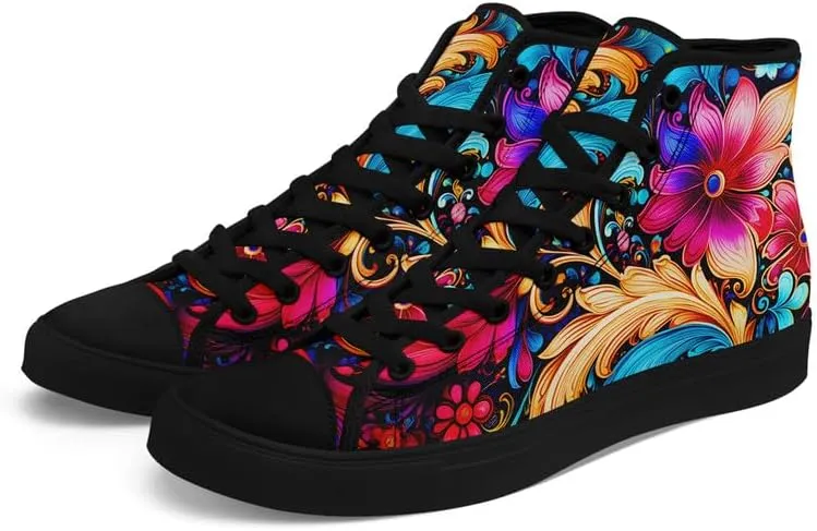 Skull High Tops Canvas Shoes for Men Women Classic Lace Up Gothic Fashion Sneaker Street Casual Canvas Sneakers