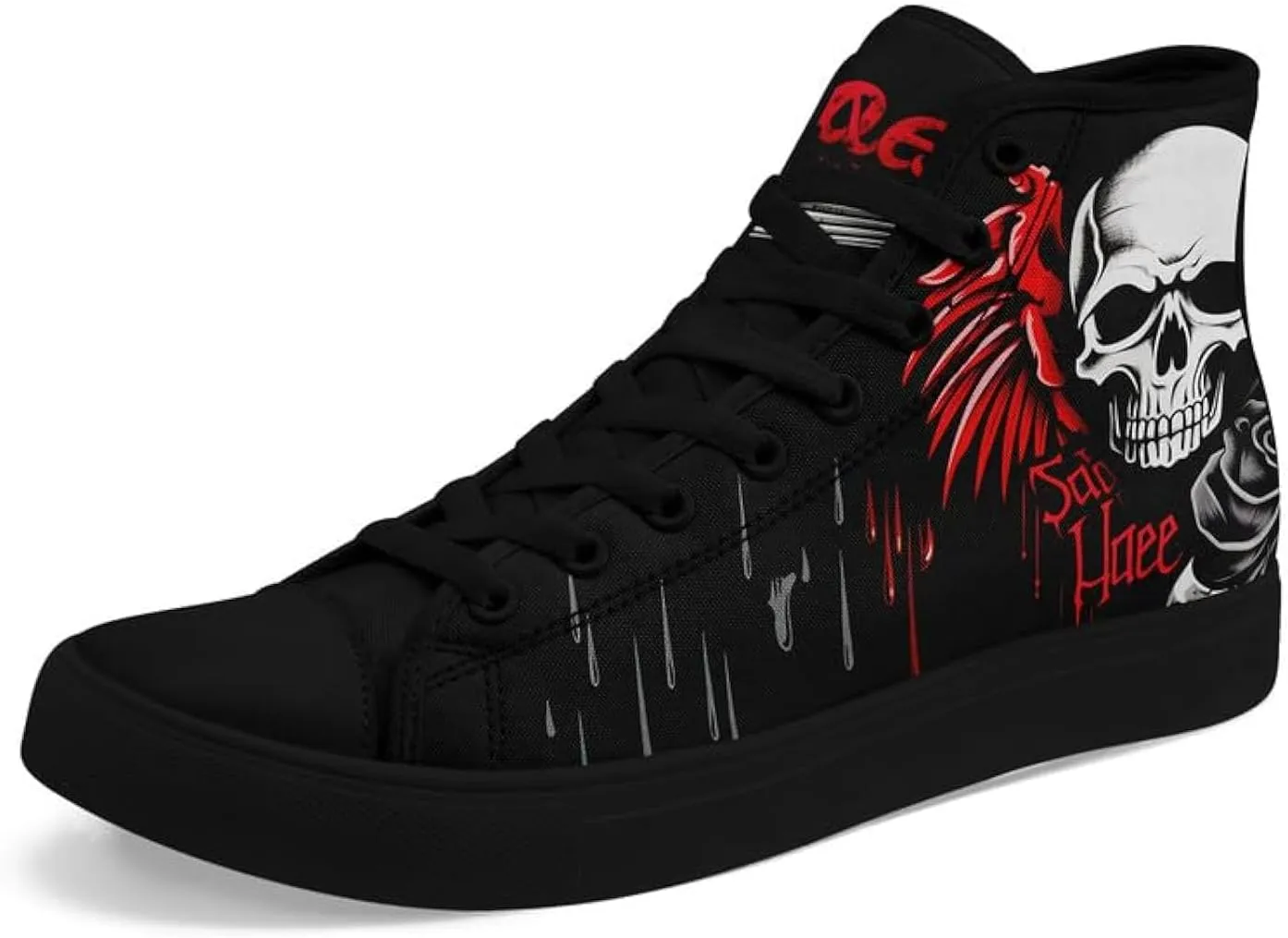 Skull High Tops Canvas Shoes for Men Women Classic Lace Up Gothic Fashion Sneaker Street Casual Canvas Sneakers