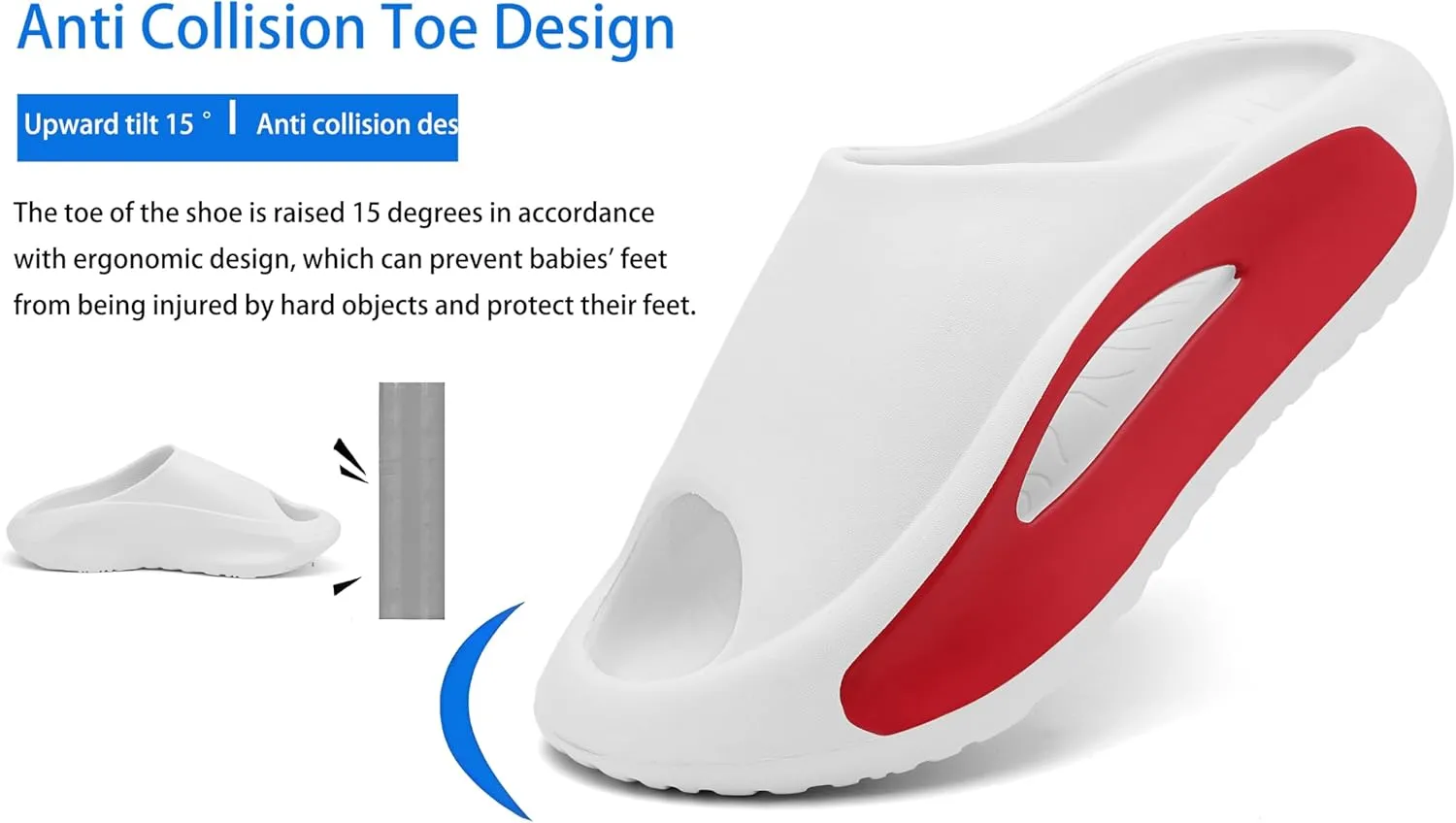 Slide Sandals Men Women Platform Sandals With Comfortable Pillow Slippers Non-Slip Lightweight Shower Shoes