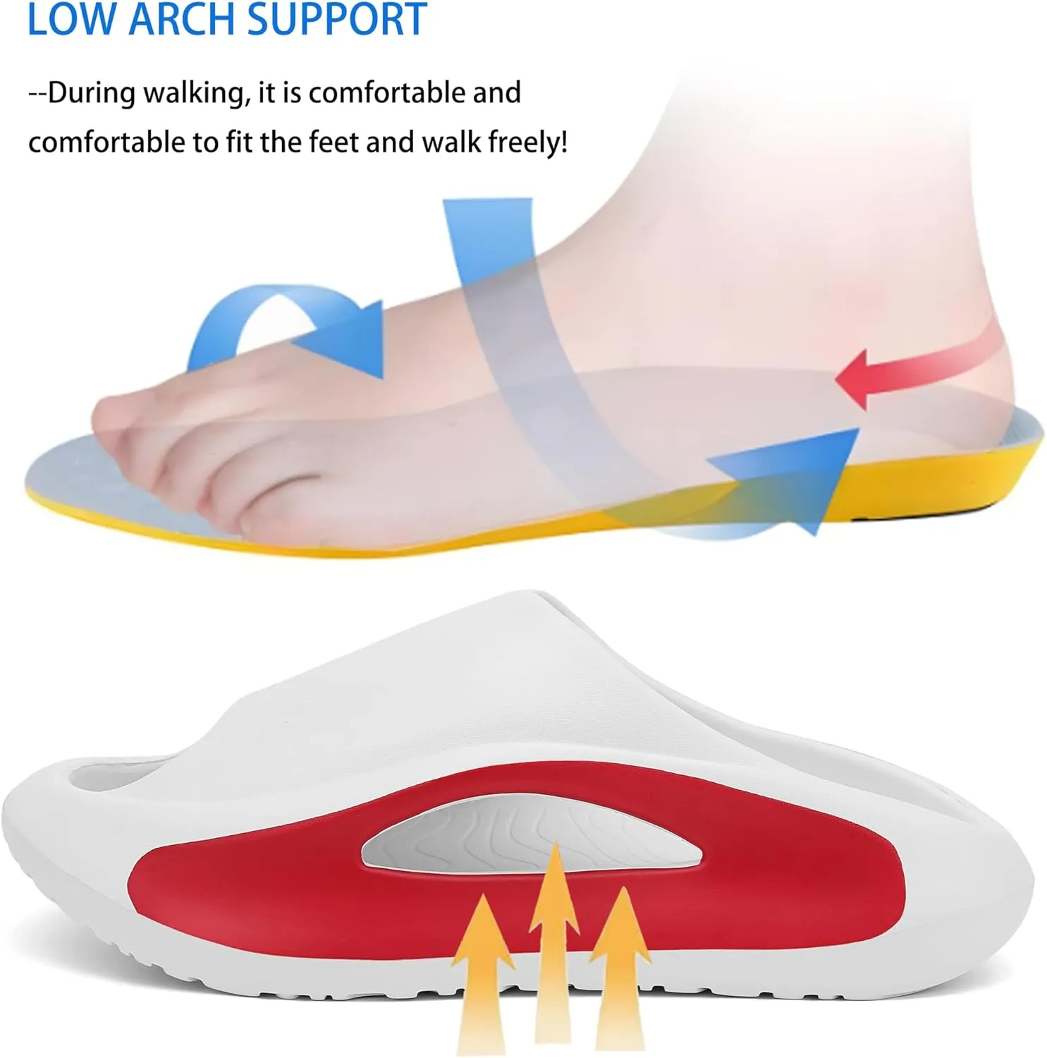 Slide Sandals Men Women Platform Sandals With Comfortable Pillow Slippers Non-Slip Lightweight Shower Shoes