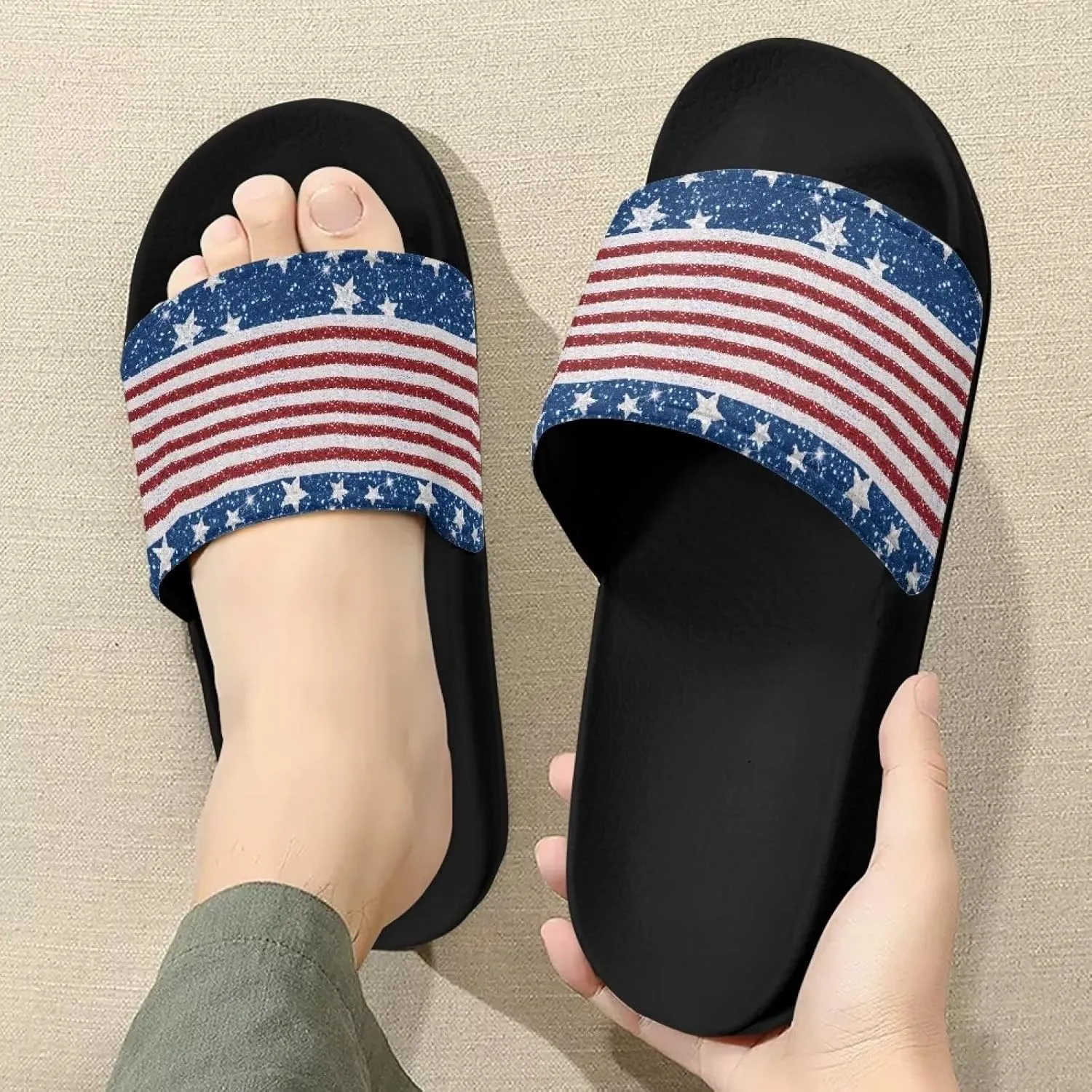 Slides for Women Men Pillow Slippers Non-Slip Bathroom Shower Sandals Soft EVA Sole Indoor and Outdoor Slides